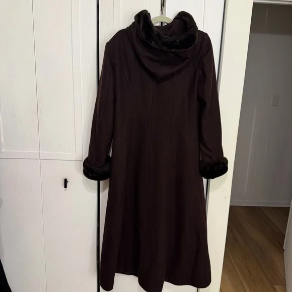 DonnyBrook Faux Fur Trimmed Wool Coat - Picture 5 of 7